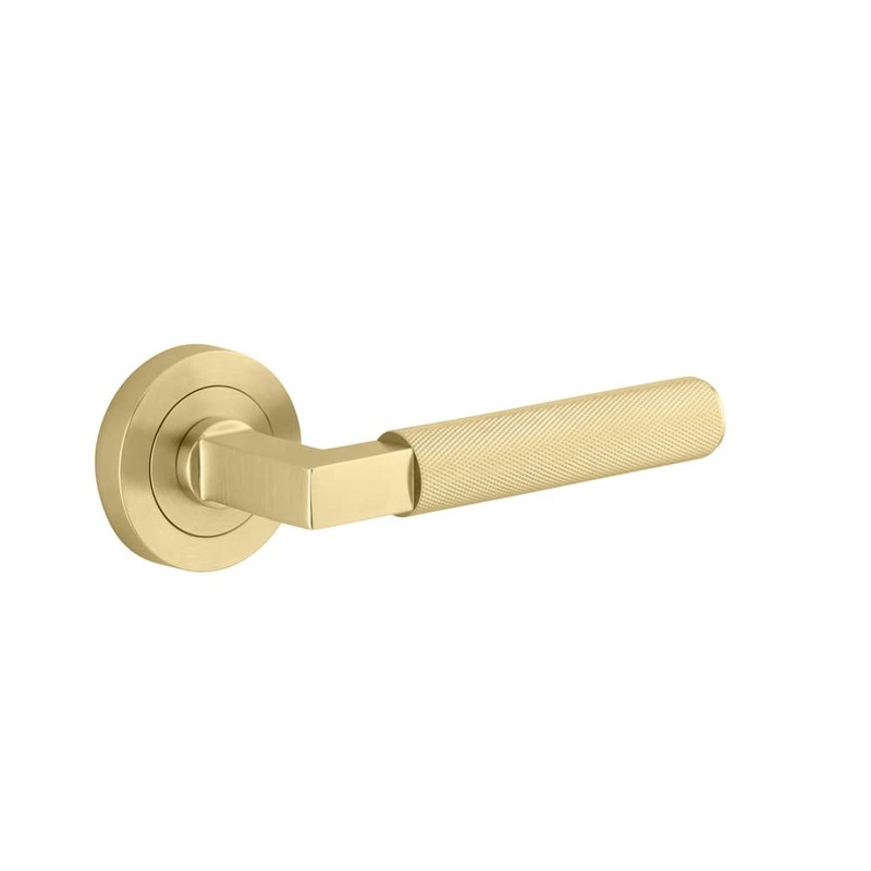 Door Lever Brunswick Round Rose Brushed Gold PVD
