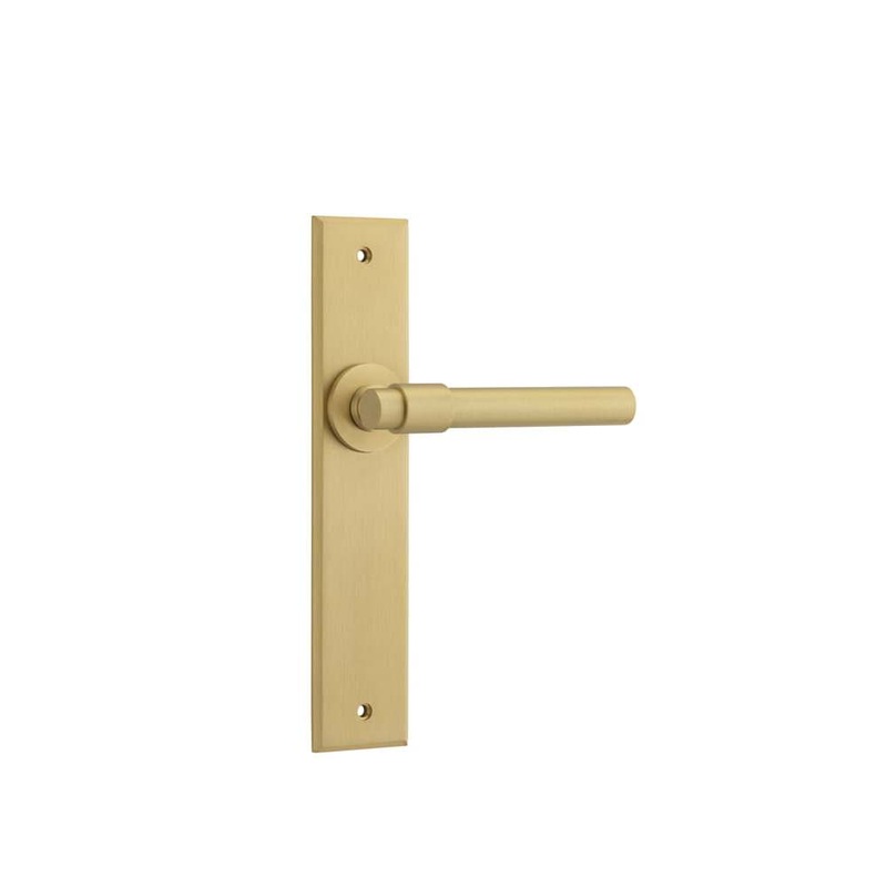 Door Lever Helsinki Chamfered Latch Brushed Brass
