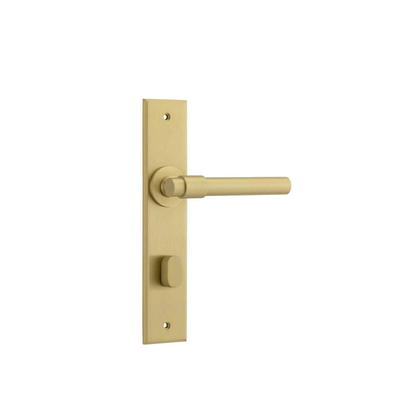 Door Lever Helsinki Chamfered Privacy Pair Brushed Gold PVD