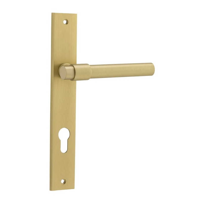 Door Lever Helsinki Rectangular Euro Pair Brushed Gold PVD