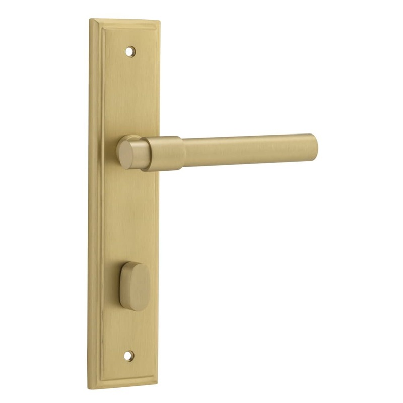 Door Lever Helsinki Stepped Privacy Pair Brushed Gold PVD