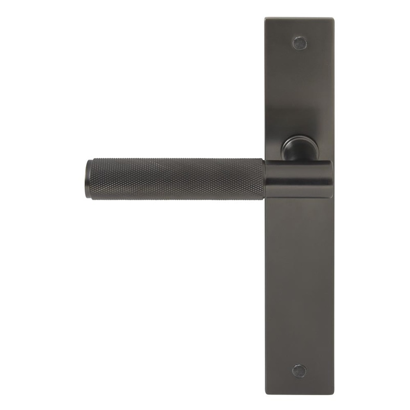 Verge Diamond Knurled Lever Longplate Passage Set Graphite Nickel
