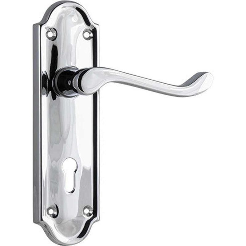 Discontinued Door Lever Bedford Lock Chrome Plated H170xW46xP53mm