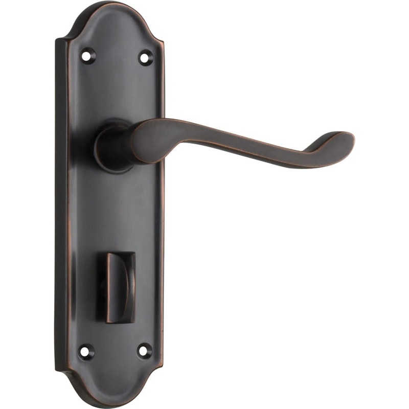 Discontinued Door Lever Bedford Privacy Antique Copper H170xW46xP53mm