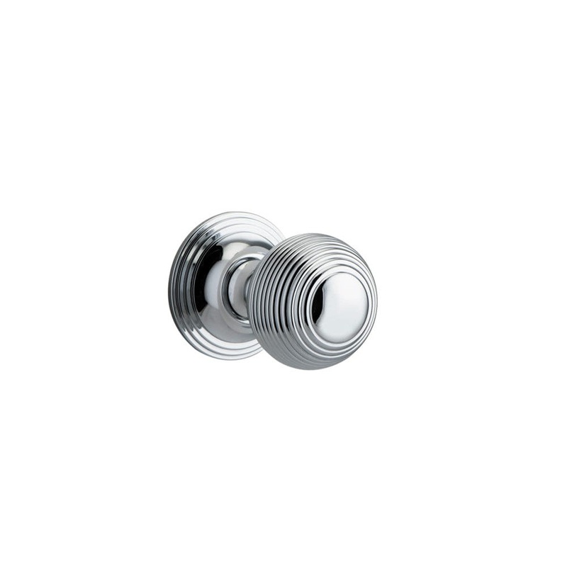 Door Knob Guildford Round Rose Concealed Fix Polished Chrome