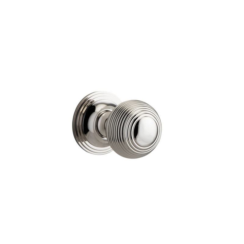Door Knob Guildford Round Rose Concealed Fix Polished Nickel