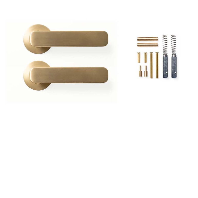 Momo Aspen Lever Handle Set Brushed Satin Brass