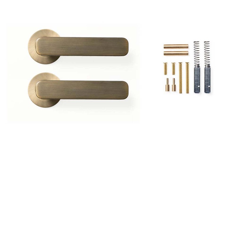 Momo Aspen Lever Handle Set Dark Brushed Brass