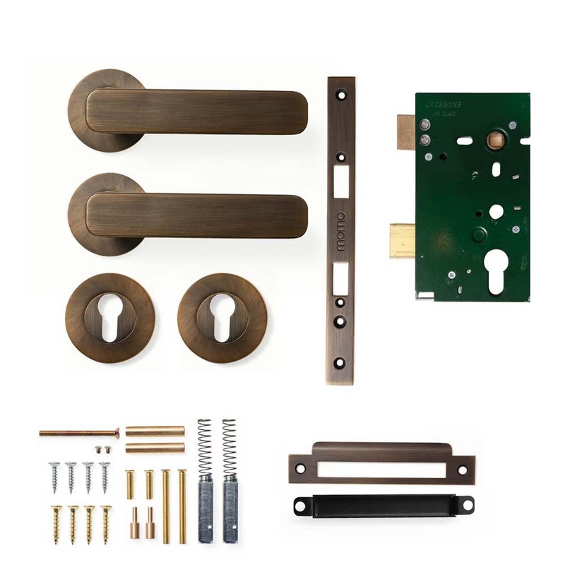 Momo Aspen Lever Mortice Entrance Set – Bronze