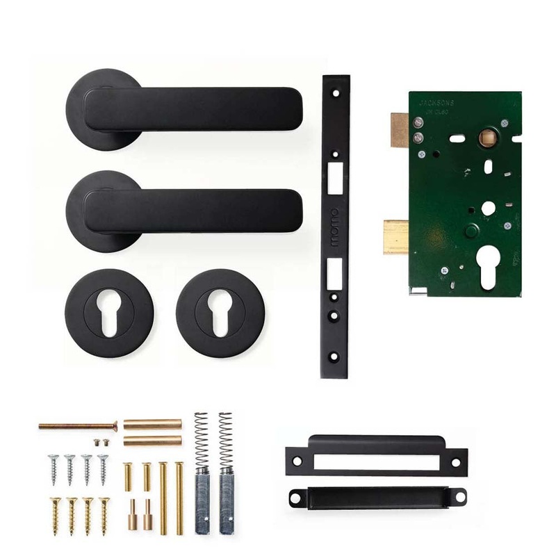 Momo Aspen Lever Mortice Entrance Set – Matt Black
