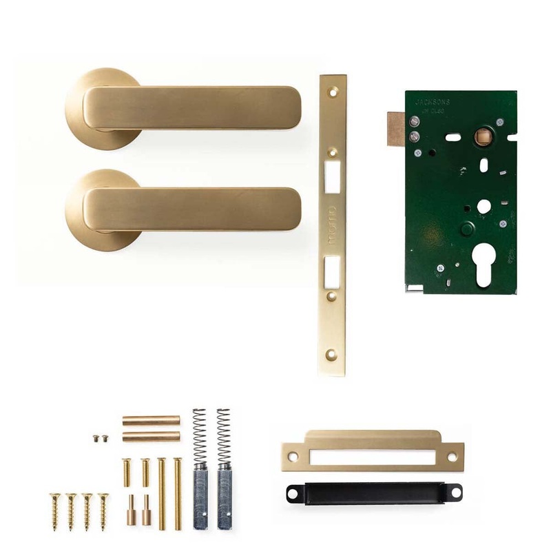 Momo Aspen Lever Mortice Passage Set – Brushed Satin Brass