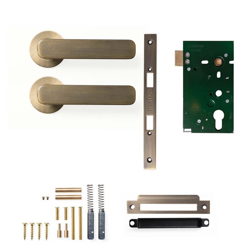 Momo Aspen Lever Mortice Passage Set – Dark Brushed Brass