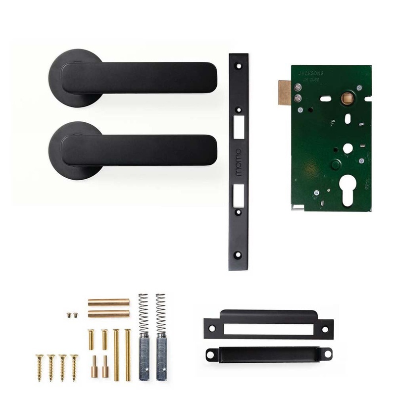 Momo Aspen Lever Mortice Passage Set – Matt Black