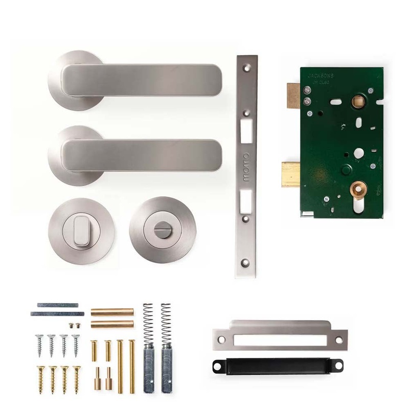 Momo Aspen Lever Mortice Privacy Set – Dull Brushed Nickel