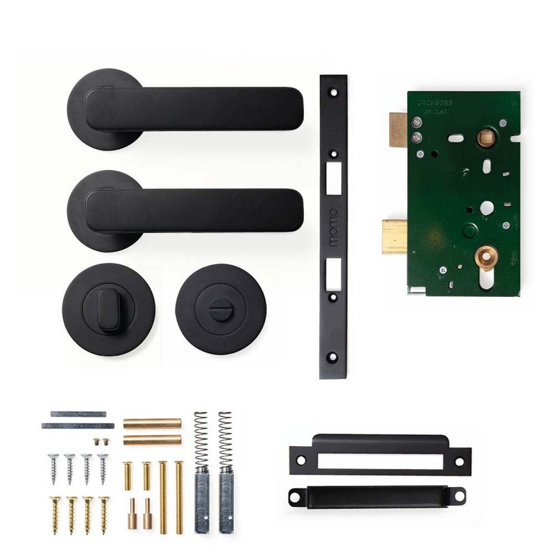 Momo Aspen Lever Mortice Privacy Set – Matt Black