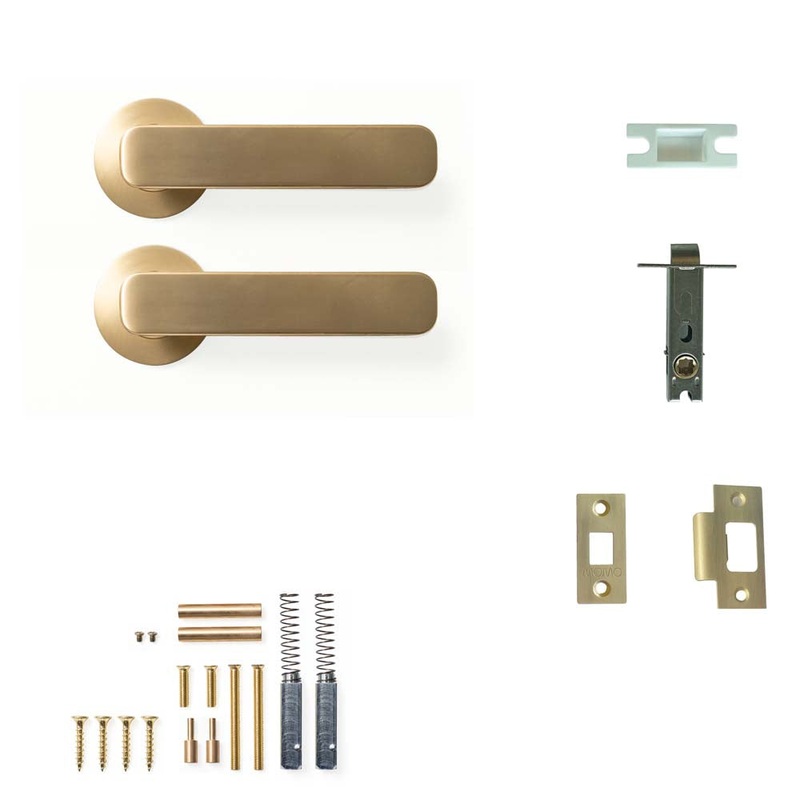 Momo Aspen Lever Passage Set – Brushed Satin Brass