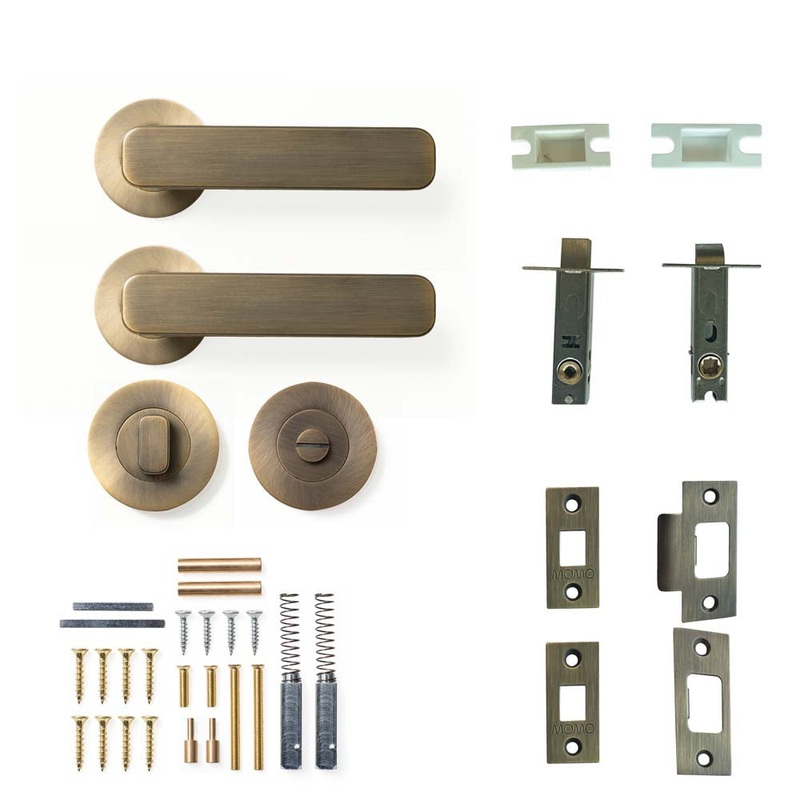 Momo Aspen Lever Privacy Set – Dark Brushed Brass