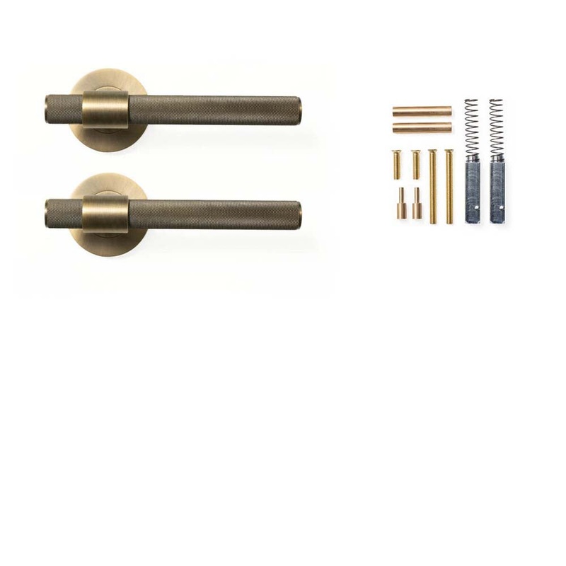 Momo Belgravia Knurled Lever Handle Set Dark Brushed Brass