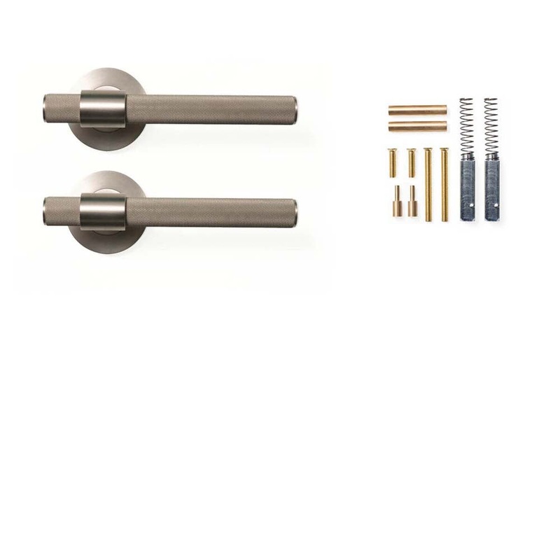 Momo Belgravia Knurled Lever Handle Set Dull Brushed Nickel