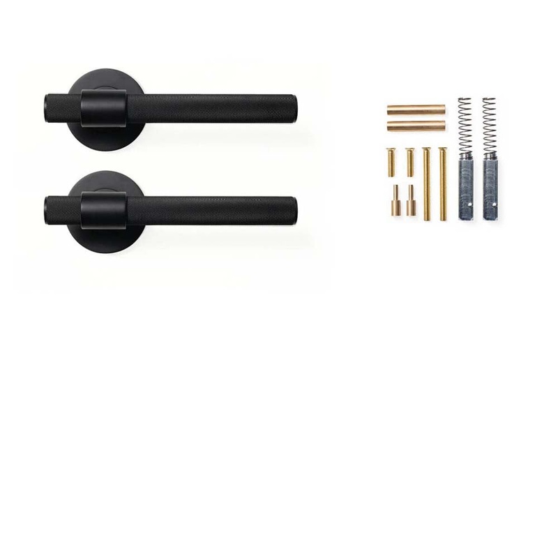 Momo Belgravia Knurled Lever Handle Set Matt Black