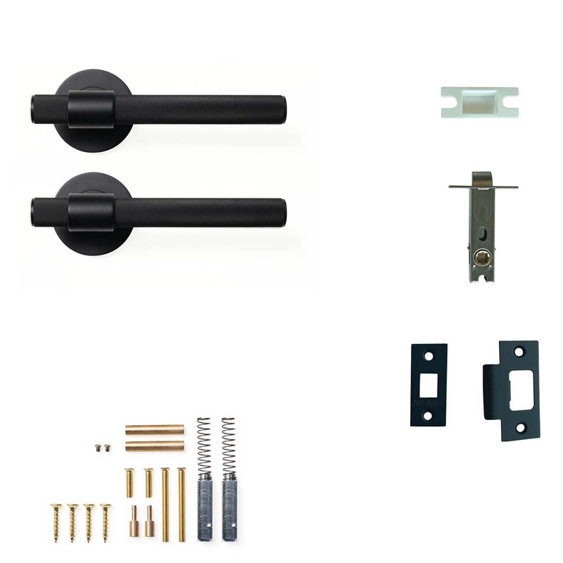 Momo Belgravia Knurled Lever Passage Set – Matt Black