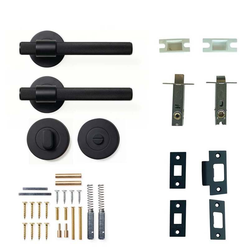 Momo Belgravia Knurled Lever Privacy Set – Matt Black