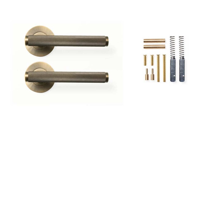 Momo Bellevue Knurled Lever Handle Set Dark Brushed Brass