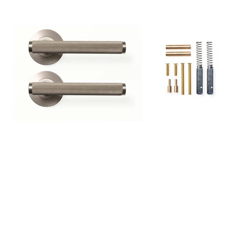 Momo Bellevue Knurled Lever Handle Set Dull Brushed Nickel