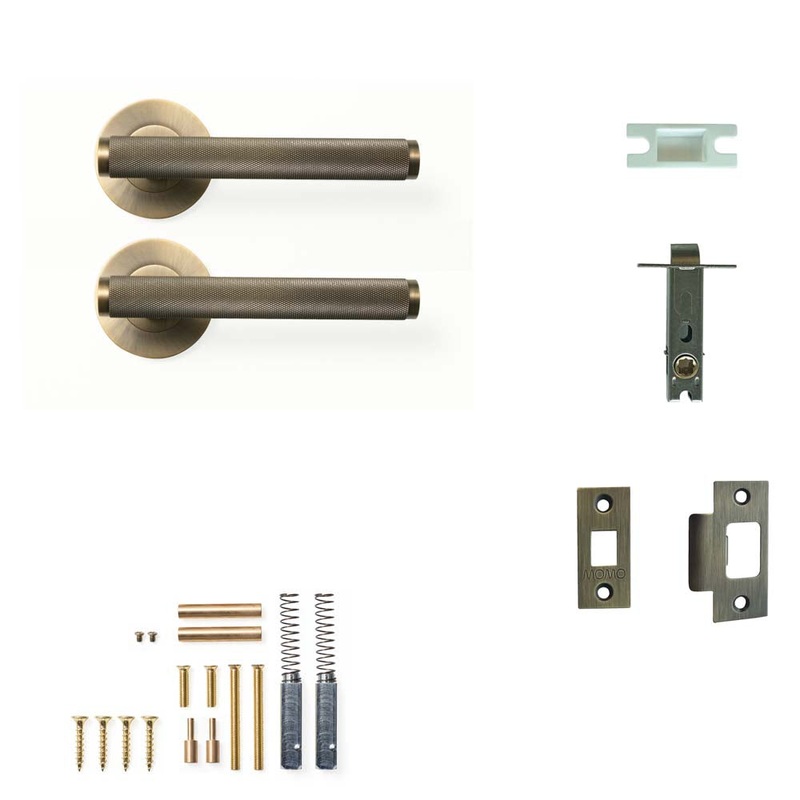 Momo Bellevue Knurled Lever Passage Set – Dark Brushed Brass