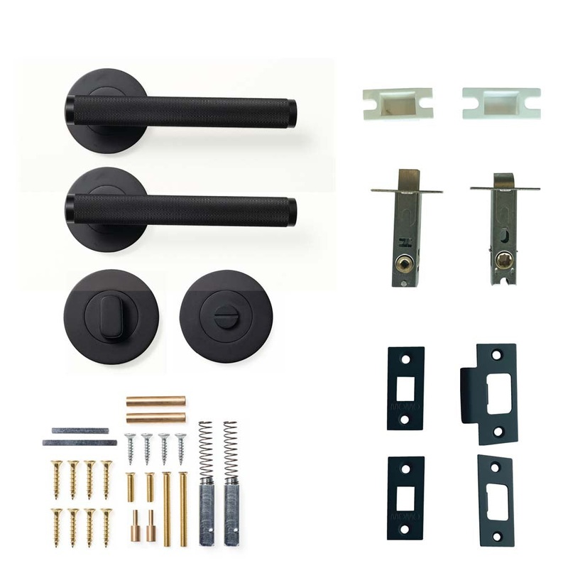 Momo Bellevue Knurled Lever Privacy Set – Matt Black