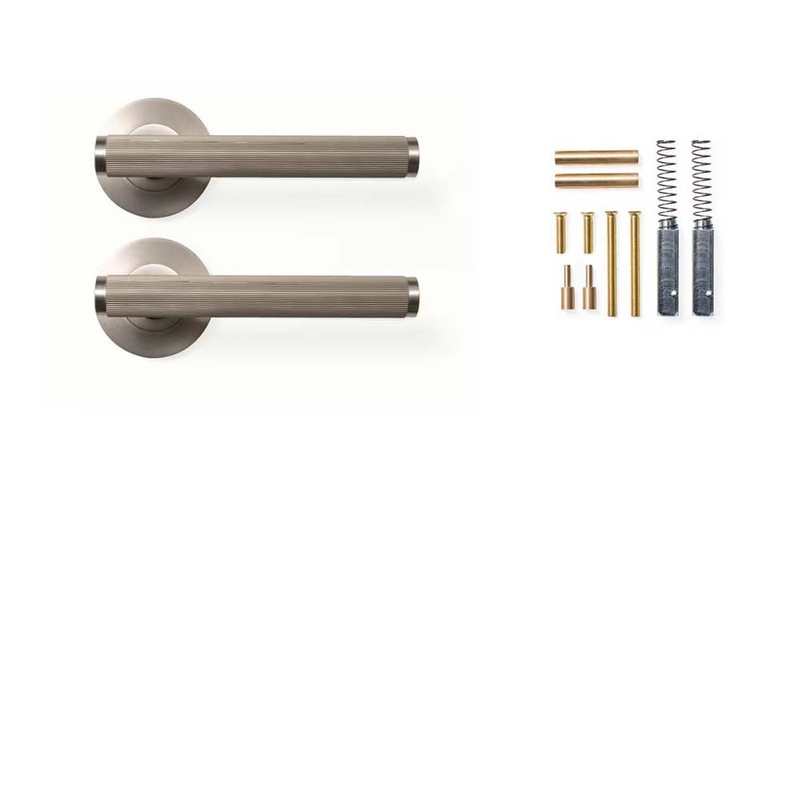 Momo Bellevue Lined Lever Handle Set Dull Brushed Nickel