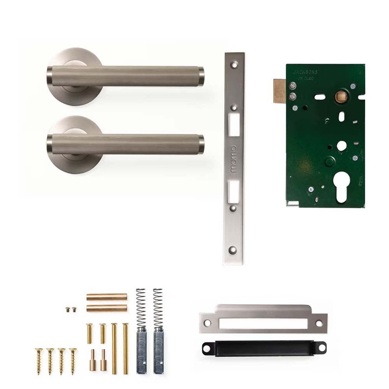 Momo Bellevue Lined Lever Mortice Passage Set – Dull Brushed Nickel