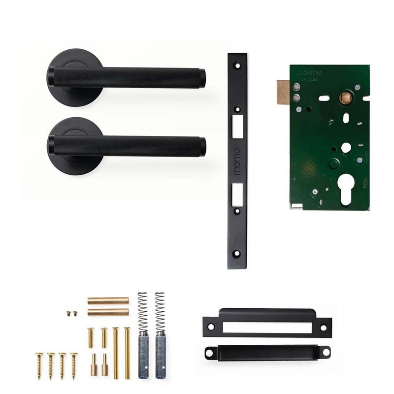 Momo Bellevue Lined Lever Mortice Passage Set – Matt Black