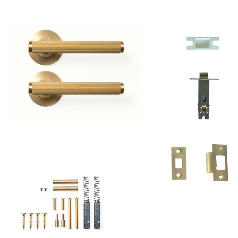 Momo Bellevue Lined Lever Passage Set – Brushed Satin Brass