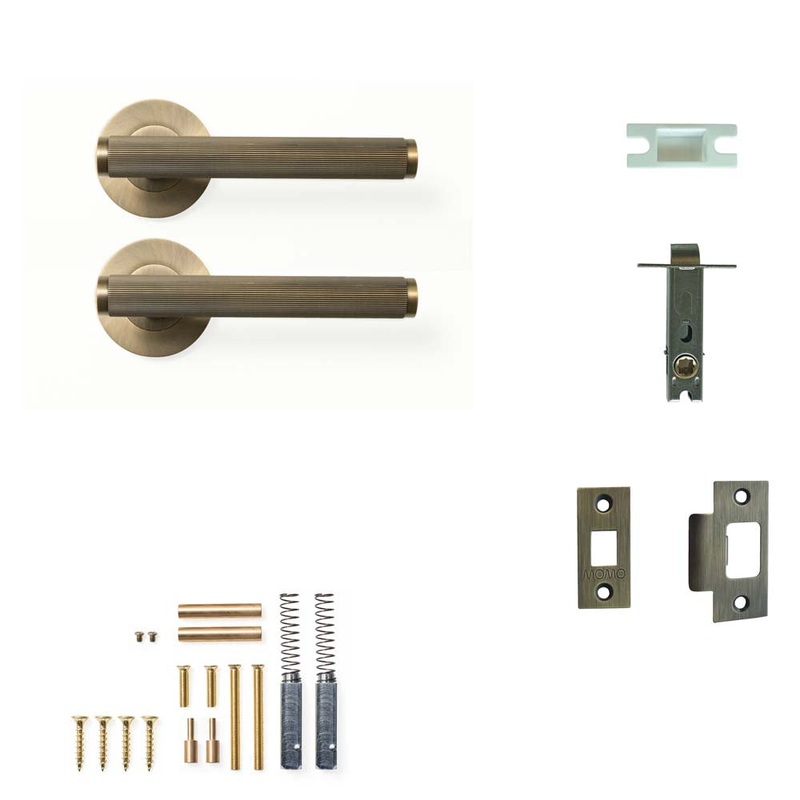 Momo Bellevue Lined Lever Passage Set – Dark Brushed Brass