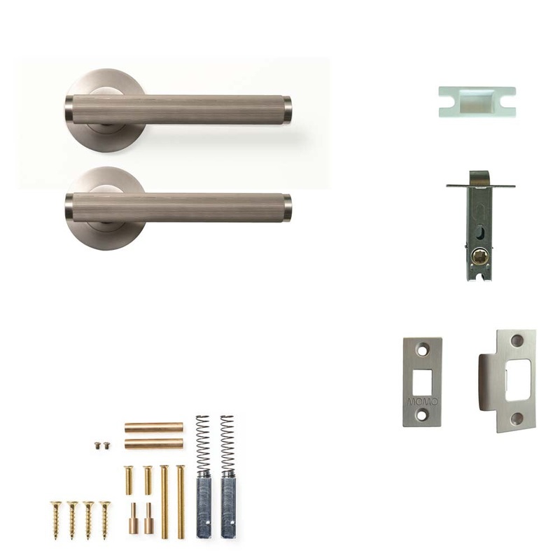 Momo Bellevue Lined Lever Passage Set – Dull Brushed Nickel