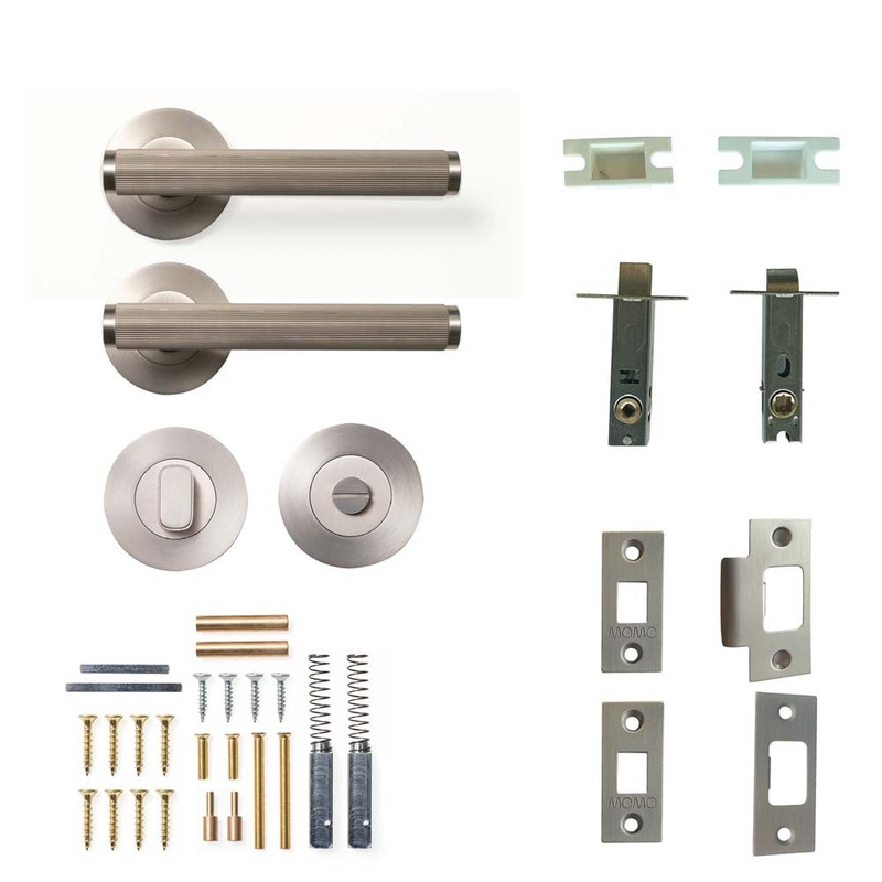 Momo Bellevue Lined Lever Privacy Set – Dull Brushed Nickel