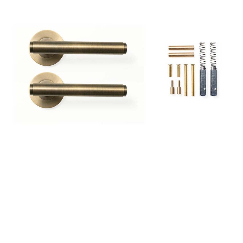 Momo Bellevue Plain Lever Handle Set Dark Brushed Brass