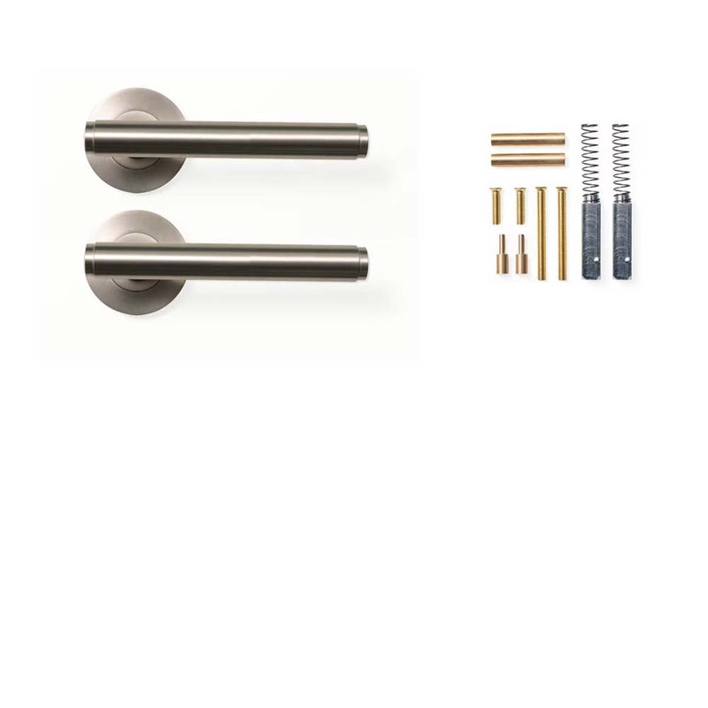 Momo Bellevue Plain Lever Handle Set Dull Brushed Nickel