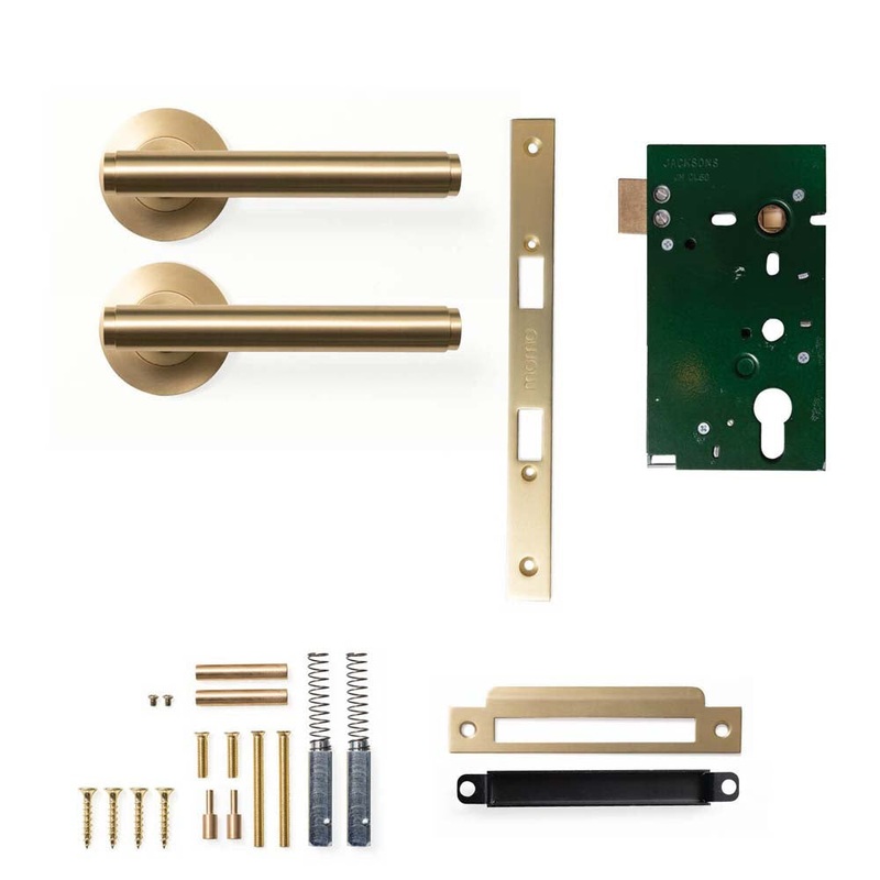 Momo Bellevue Plain Lever Mortice Passage Set – Brushed Satin Brass