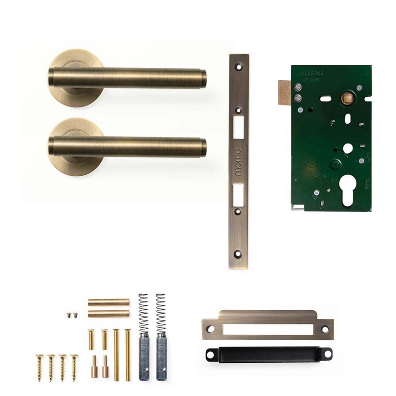 Momo Bellevue Plain Lever Mortice Passage Set – Dark Brushed Brass