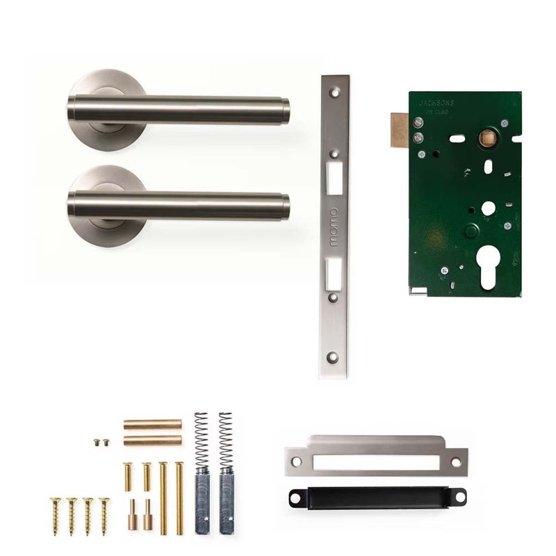 Momo Bellevue Plain Lever Mortice Passage Set – Dull Brushed Nickel