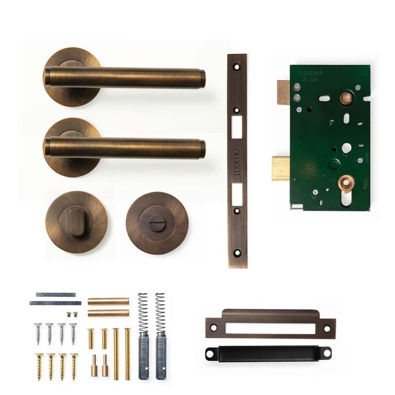 Momo Bellevue Plain Lever Mortice Privacy Set – Bronze
