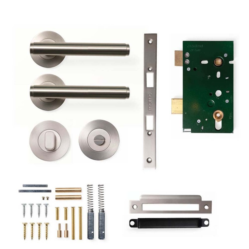 Momo Bellevue Plain Lever Mortice Privacy Set – Dull Brushed Nickel