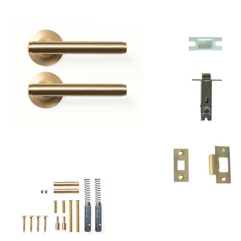 Momo Bellevue Plain Lever Passage Set – Brushed Satin Brass