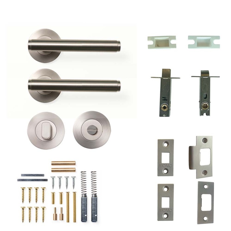 Momo Bellevue Plain Lever Privacy Set – Dull Brushed Nickel