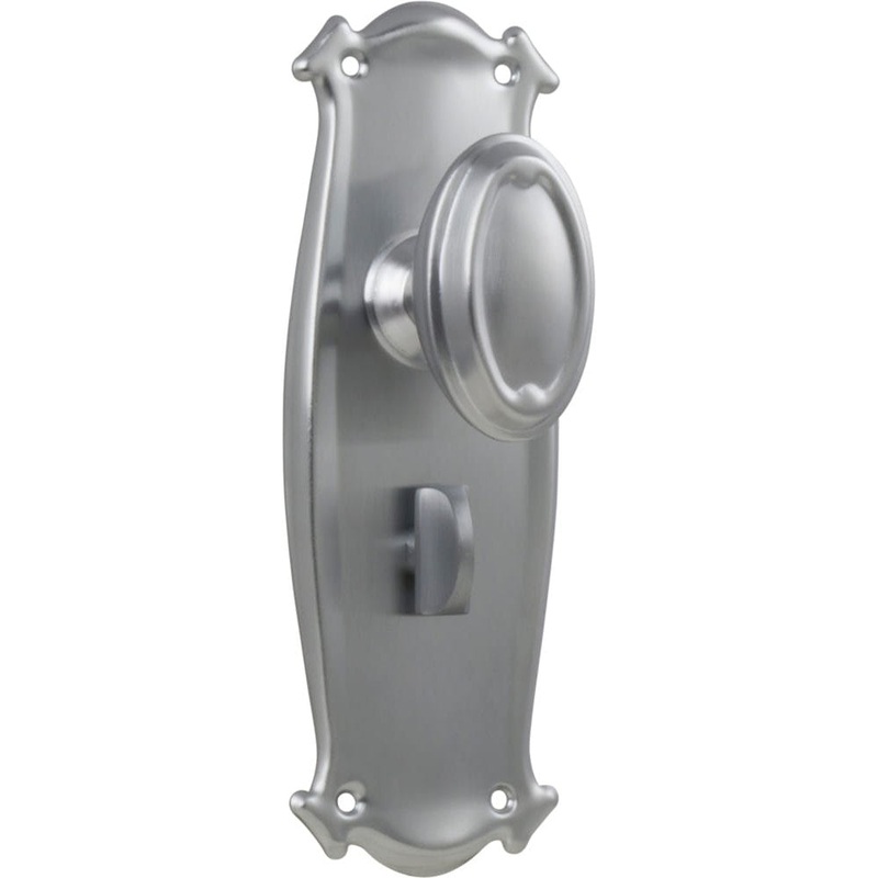 Door Knob Bungalow Privacy Pair Satin Chrome