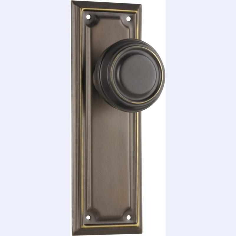 Door Knob Edwardian Latch Pair Antique Brass