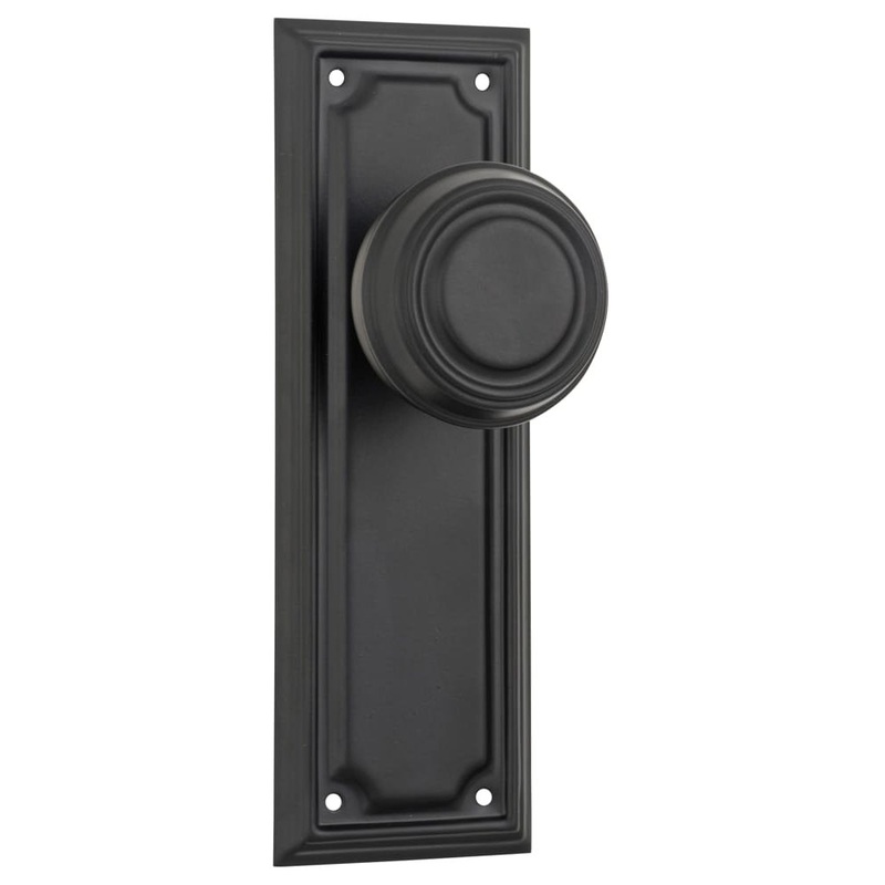 Door Knob Edwardian Latch Pair Matt Black