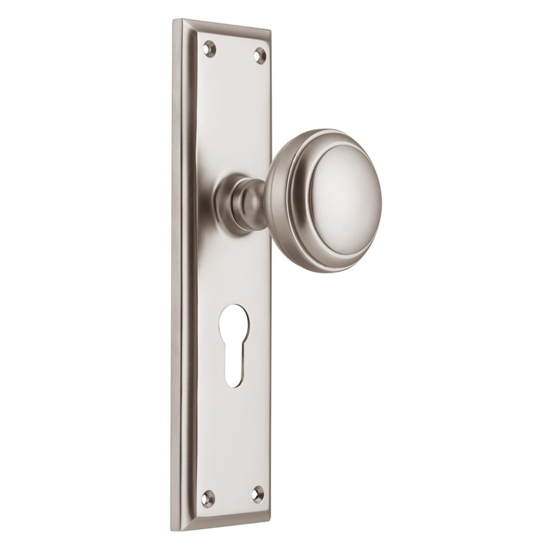 Door Knob Milton Euro Pair Satin Nickel